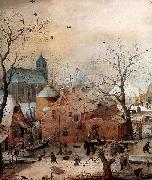 Hendrick Avercamp Winter Landscape with Skaters oil on canvas